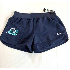 Under Armour Sz L Blue Locker Woven Short Women Pocket Pull On